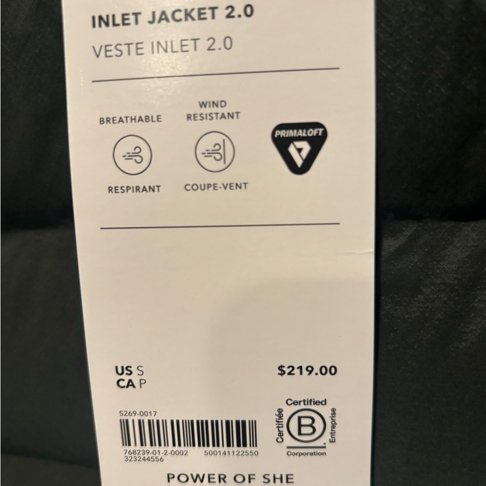 Athleta Inlet Jacket 2.0 / Dark Green Puffer Jacket - Picture 3 of 4